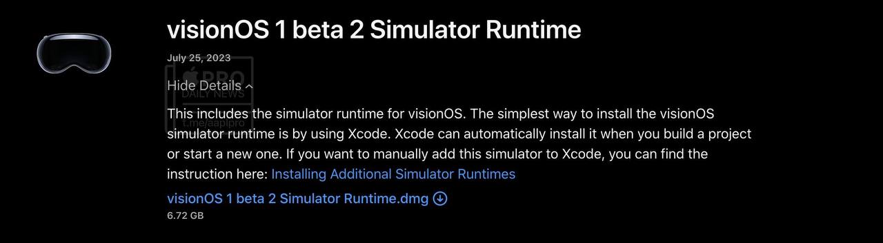 Разработчикам стала доступна для Симулятора новая SDK сборка visionOS 1.0 Beta 2 