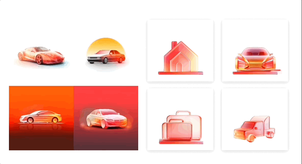 Prompt: object, glassmorhism style icon, ultra transparent, glass sculpture, minimalist icon design, golden ratio, use of screen tones, light red and ogrange, Frosted Glass Semi - bright color, , ray tracing, pinterest, dribble, reduce details, 8