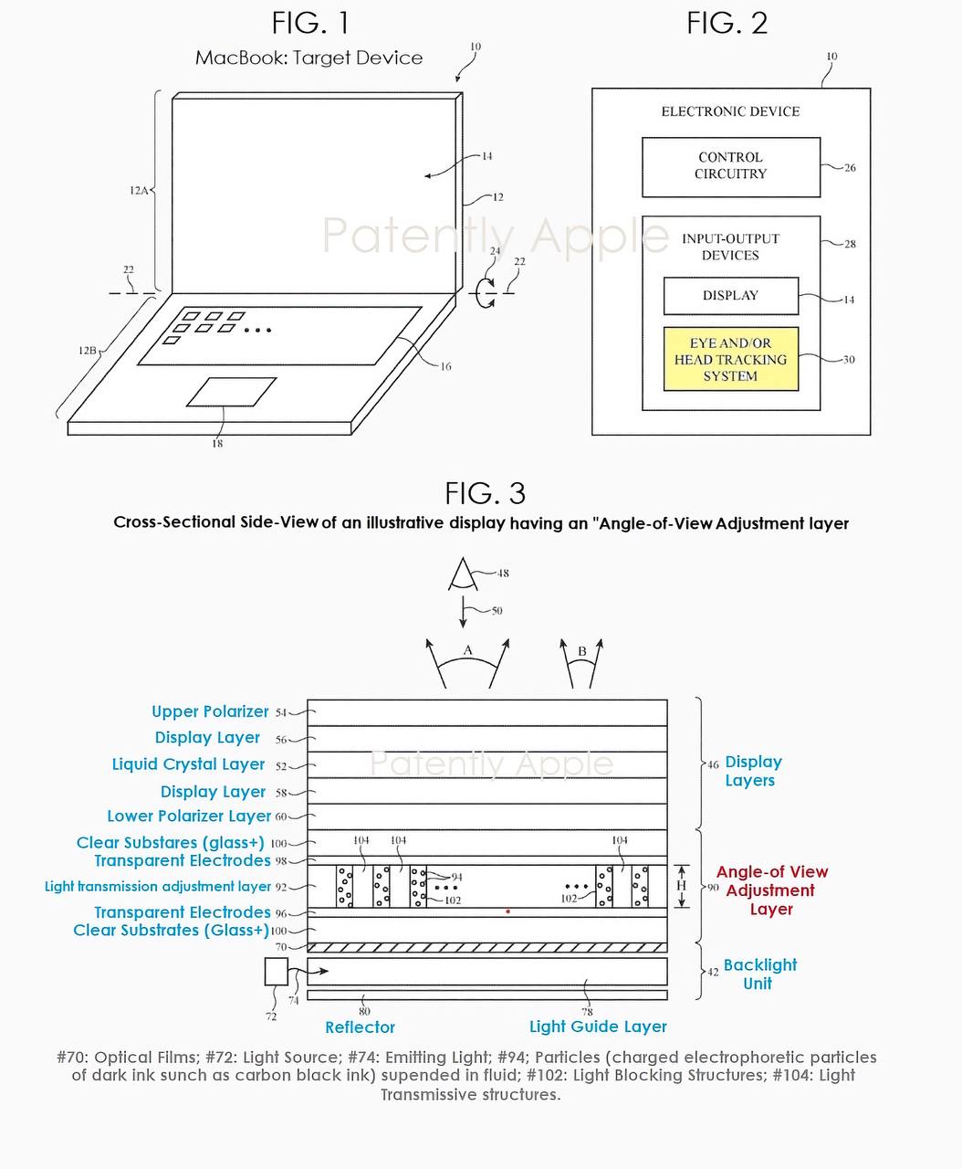 Описание технологии патента на антишпион-стекло в будущих MacBook (© Patently Apple)