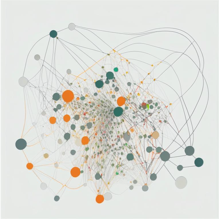 @NechkaP: интерактивная визуализация сети транзакций, абстракция на белом фоне