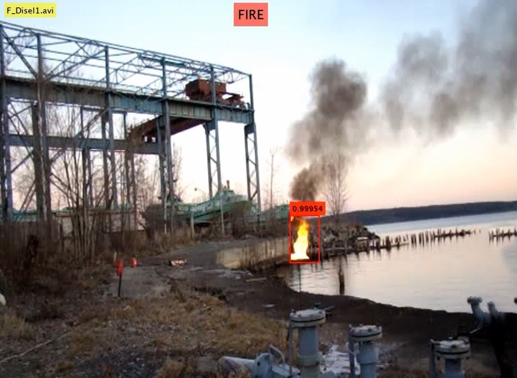An example of fire detection on video