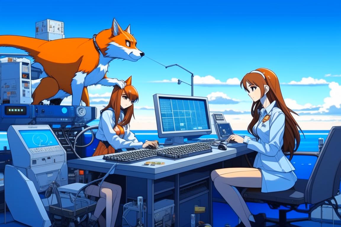 Результат генерации по запросу "Тестировщик 1С использует gitlab и Vanessa Automation для тестирования 1с зуп в Самолете", стиль anime