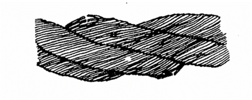 Рис. 1 Фрагмент описания одного повреждений троса (обрыв проволок каната крестовой свивки)