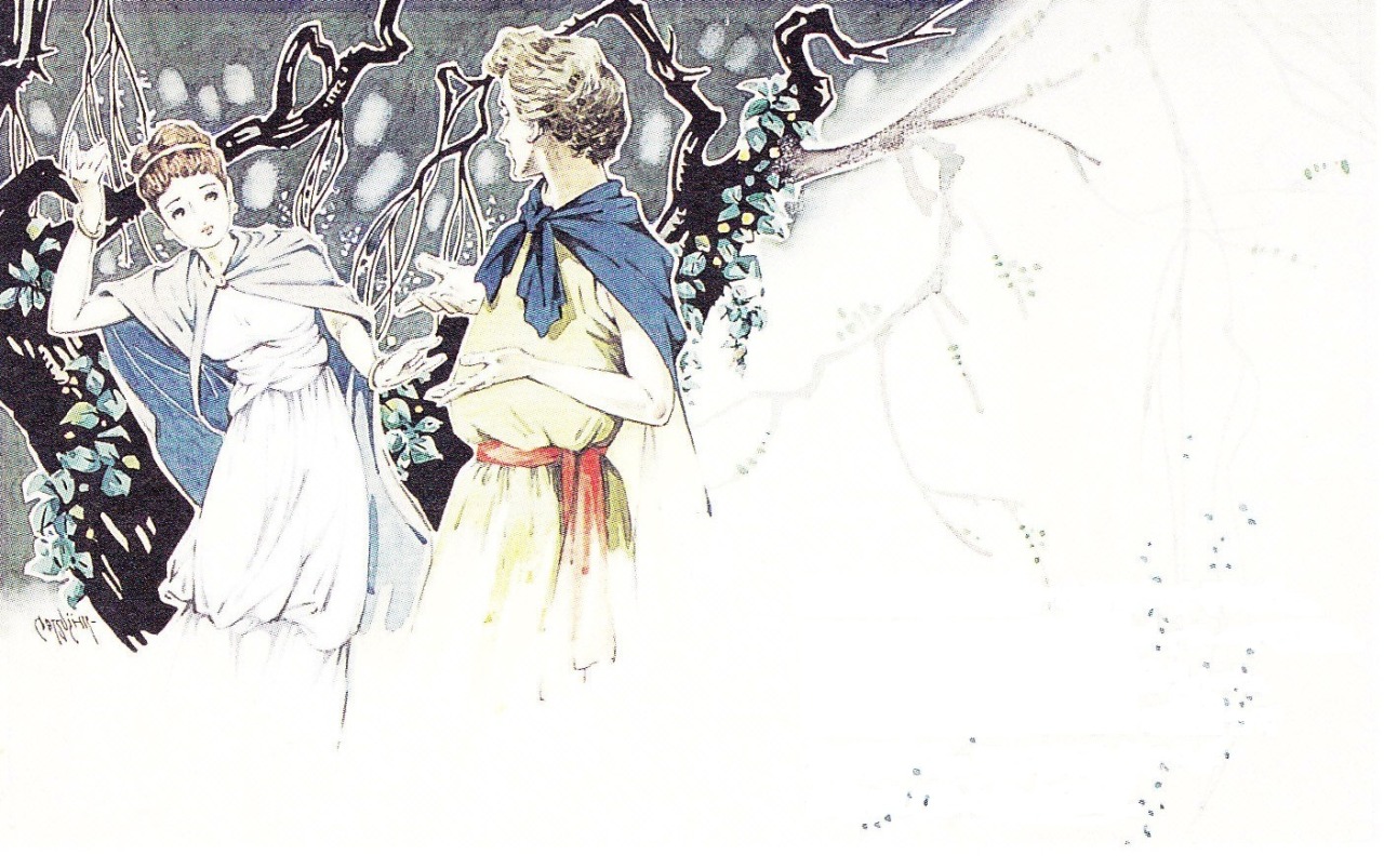 Иллюстрация Мацумото Кацудзи к пьесе «Сон в летнюю ночь» Шекспира. Источник
