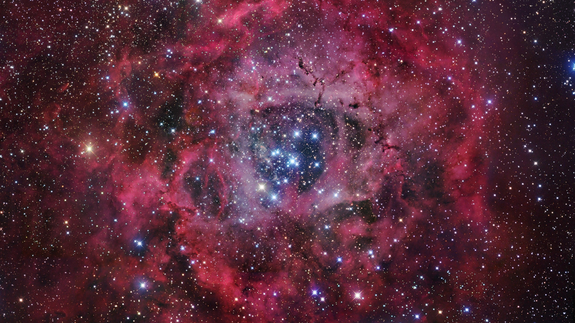 Туманность Розетка — NGC 2237 — в созвездии Единорога  