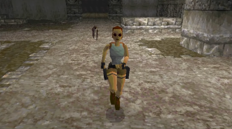 Вот так выглядела в версии на PC модель Лары Крофт из оригинальной Tomb Raider. Не очень похоже на наброски Гарда, но по тем временам выглядело круто