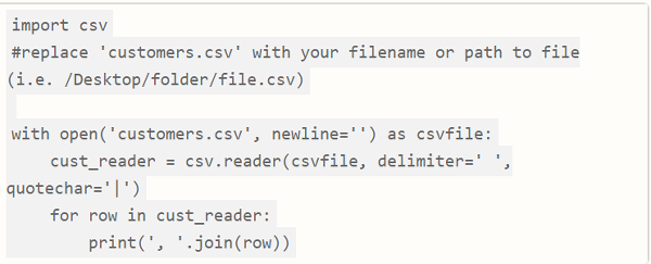 Альтернативный метод чтения CSV-файла