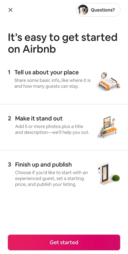 Примеры переходов в приложении Airbnb для iOS от новых функций, представленных в 2022 году
