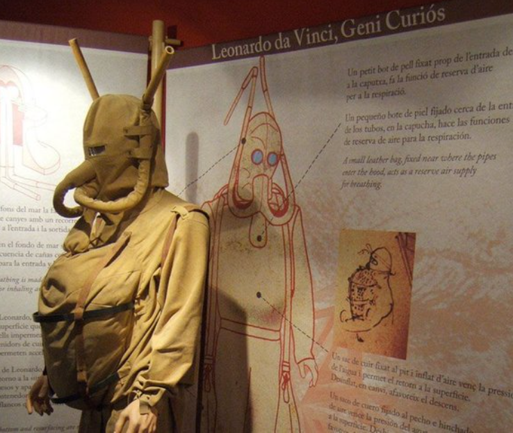 Макет водолазного костюма по чертежам Леонардо да Винчи