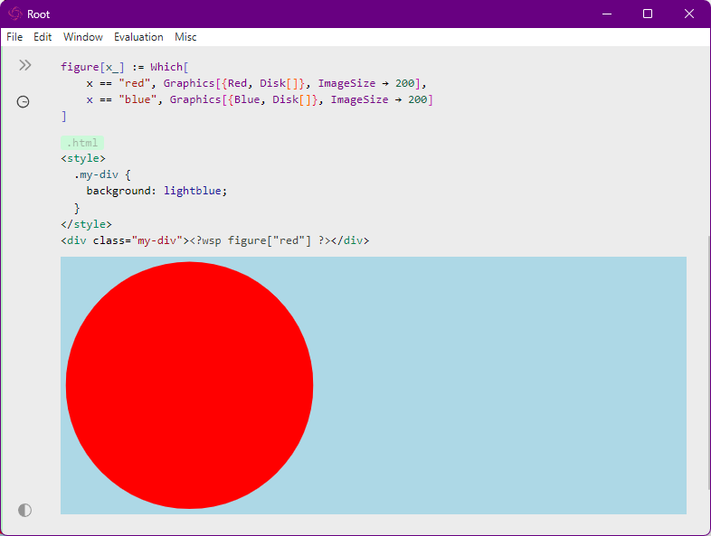 красный круг в HTML со светло-голубым фоном