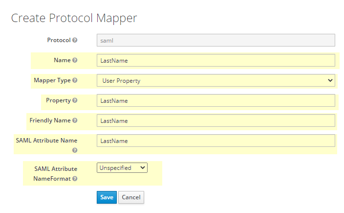 Настройка SAML-mapper'а для фамилии пользователя