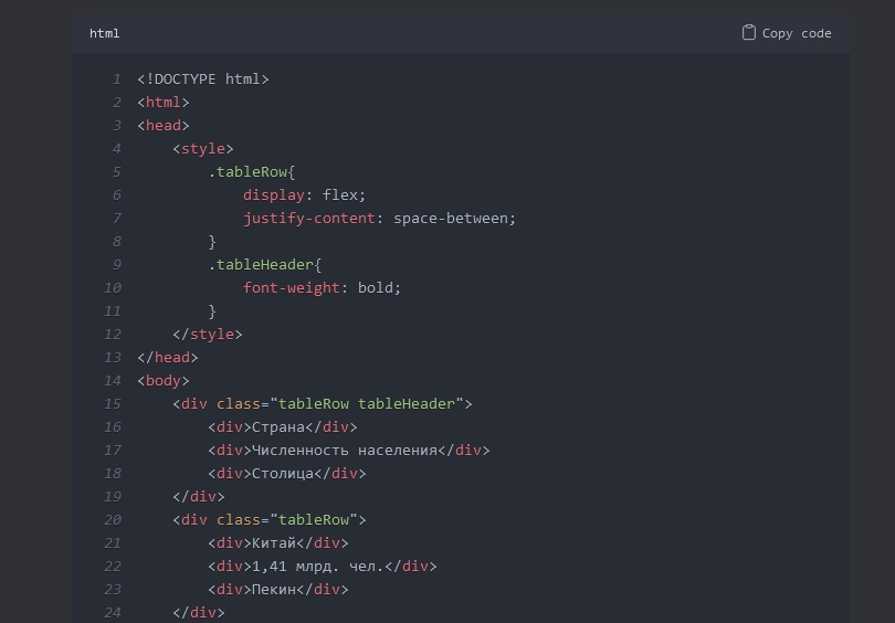 Промт: Вынеси стили CSS отдельно внутри тега <style>, а дальше напиши HTML код с моими данными. 