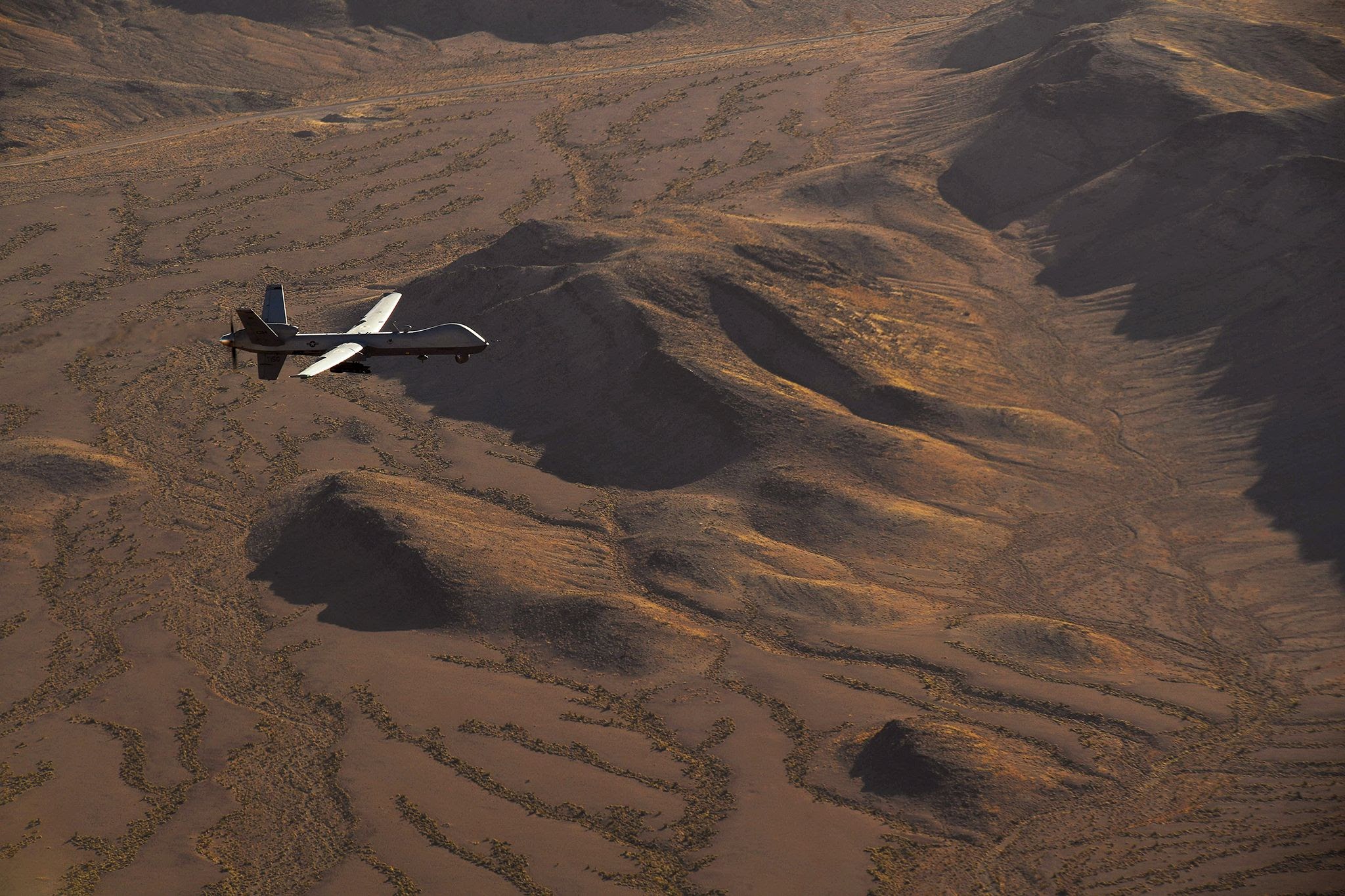 MQ-9 Reaper выполняет тренировочную миссию на испытательным полигоном в Неваде, 15 июля 2019 года.