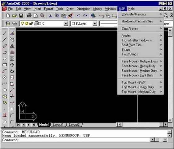 Интерфейс AutoCAD 2000