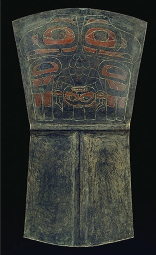Большая медная пластина племени Хайда, украшенная двуглавым орлом. Источник