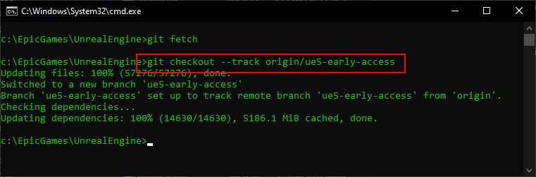 git checkout ue5-early-access