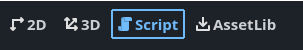 Выбираем Script, в панельке где-то сверху и посередине редактора