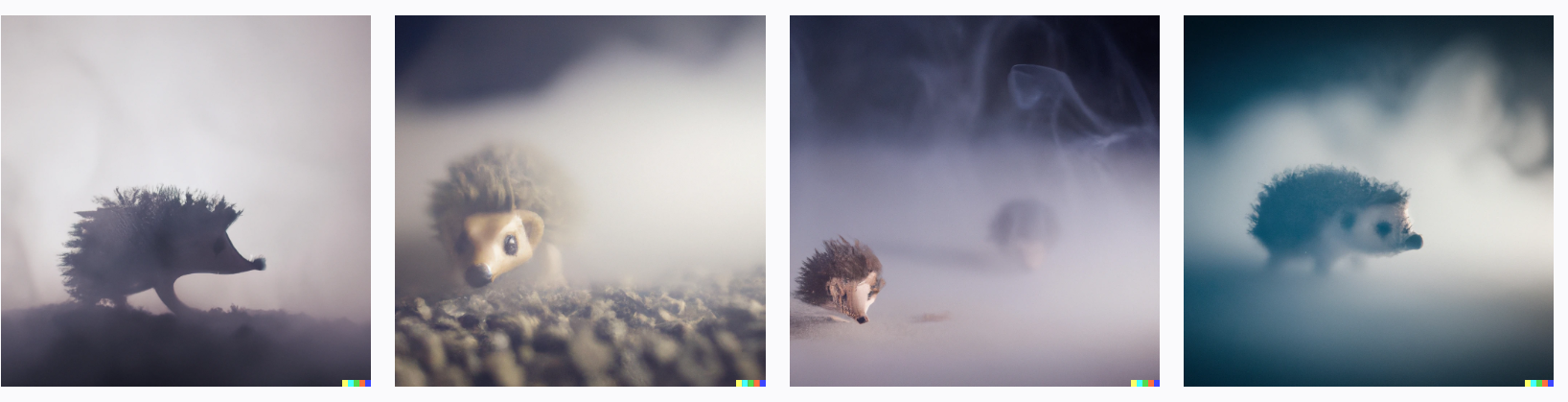 Hedgehog in the fog, stop motion animation style, hight resolution