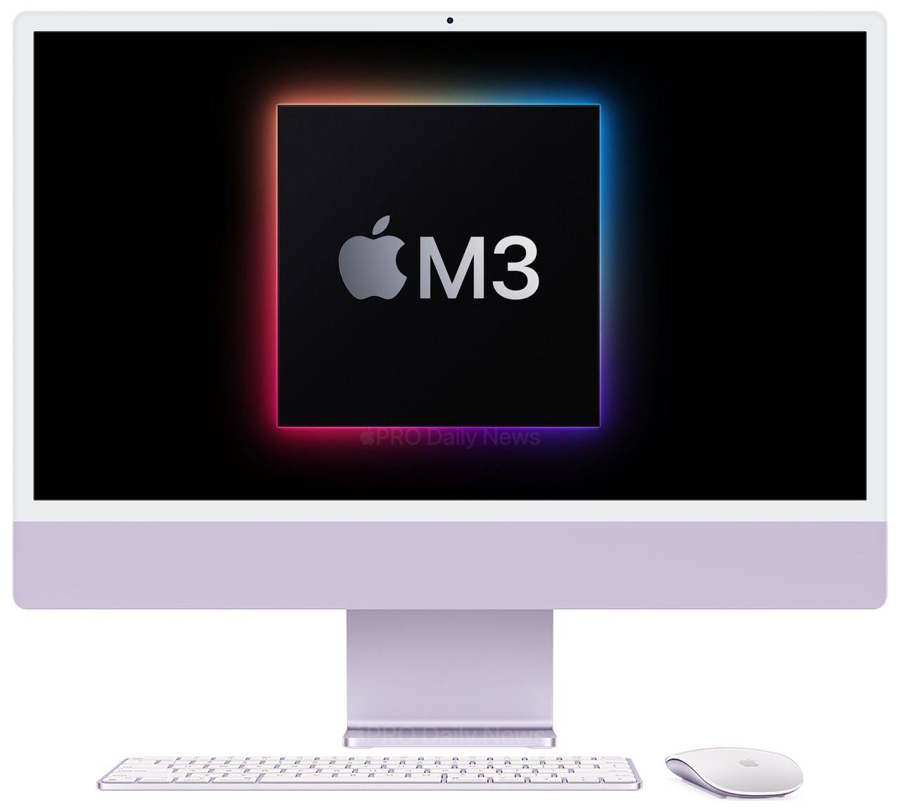 Самый долгожданный iMac на чипах M3 также получит и новую цветовую палитру. Как вам такой лавандовый вариант?