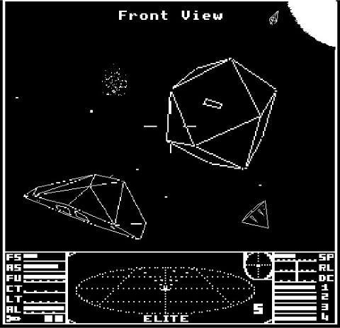 А вот та самая первая ELITE. Поистине культовая игра DOS эпохи.
