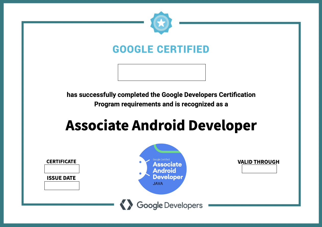 Сертификат Associate Android Developer