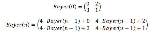 Рекурсивное определение матриц Байера