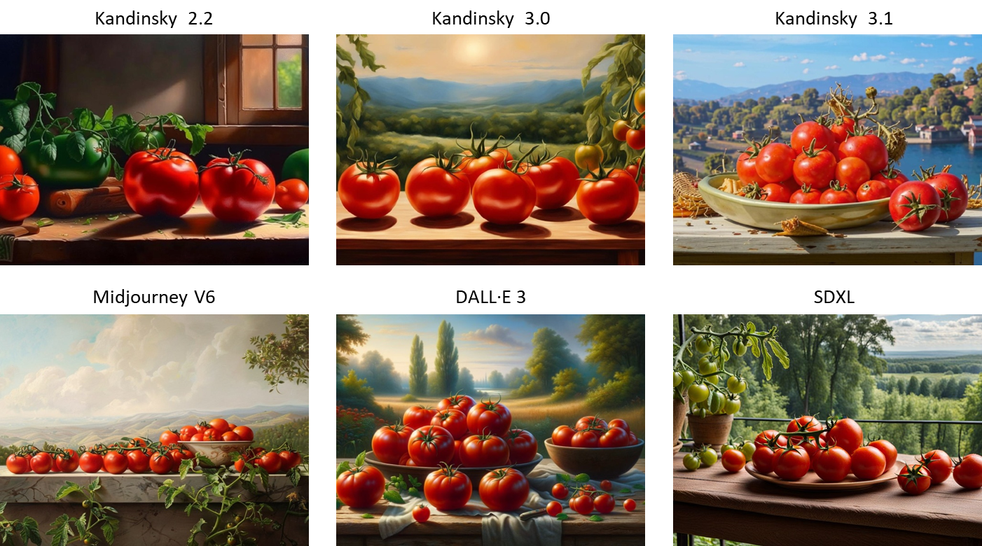 Tomatoes on a table, against the backdrop of nature, a still life painting depicted in a hyper realistic style