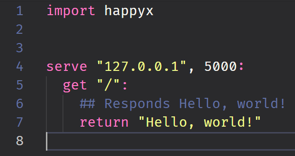 Разработка серверной части в HappyX