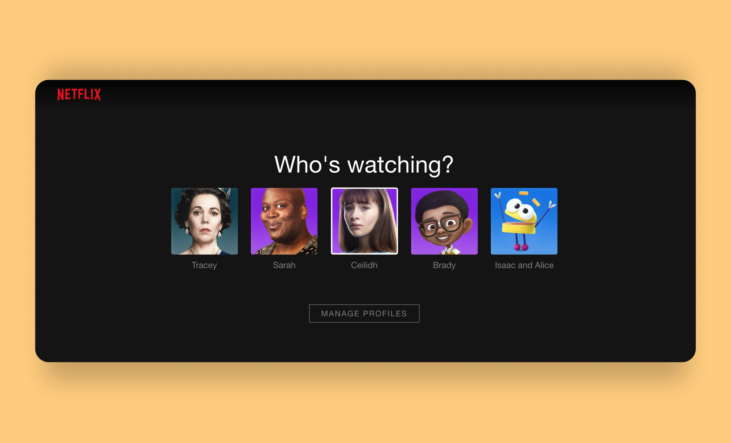 Быстрая смена профиля в приложении Netflix