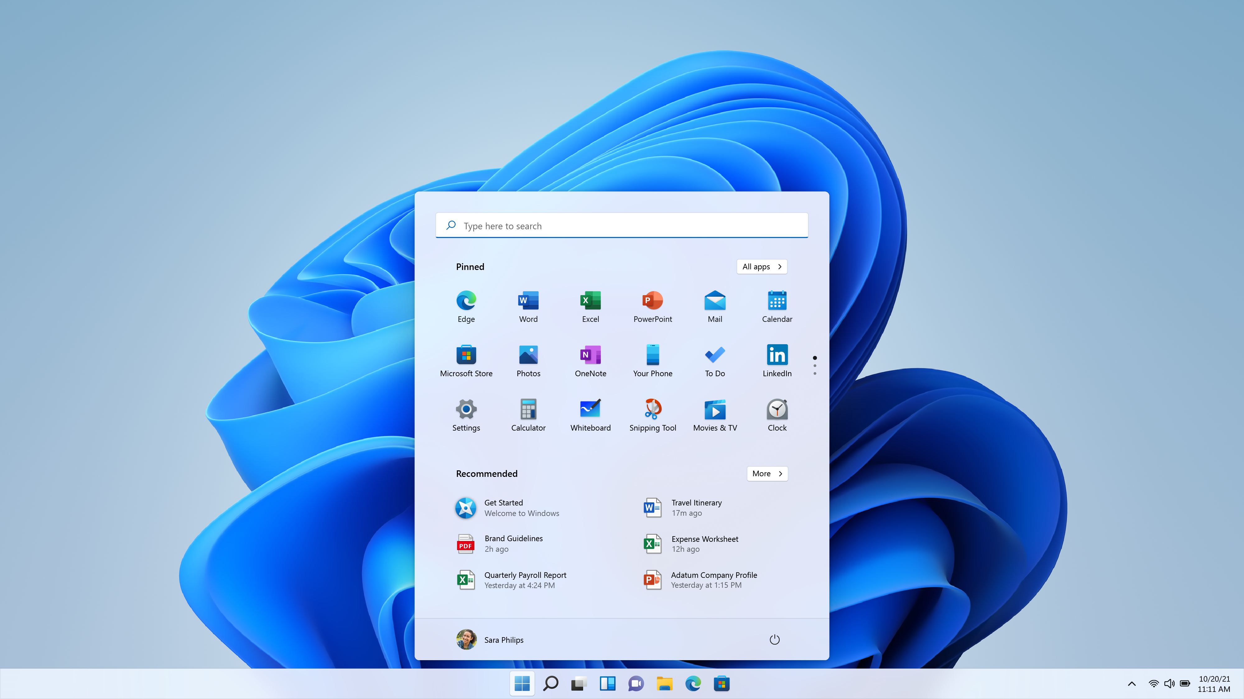 Меню «Пуск» в Windows 11. Дизайн Windows 11 одновременно знакомый и более простой, свежий и понятный.