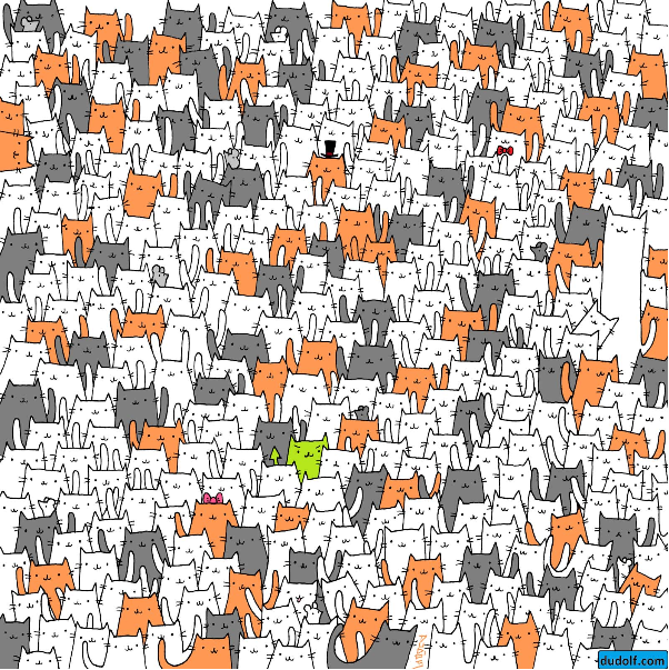 Ну как-то так могут выглядеть 26 миллиардов котиков. А еще, говорят, на этой картинке можно найти кролика!
