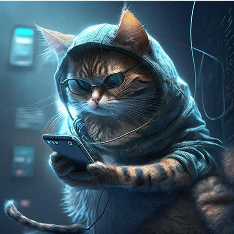Промт: Кот-хакер исследует трафик мобильного приложения