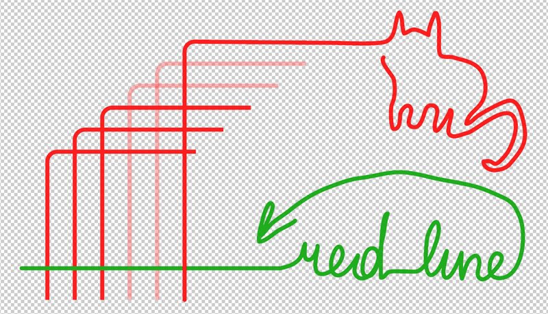 Рисунок 1. Одно из наиболее изящных решений задачи "семи красных линий", на мой взгляд.