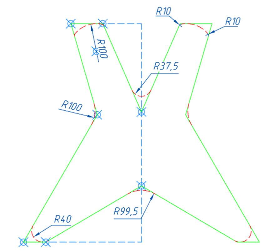 Рис. 13. Чертеж сопряжений