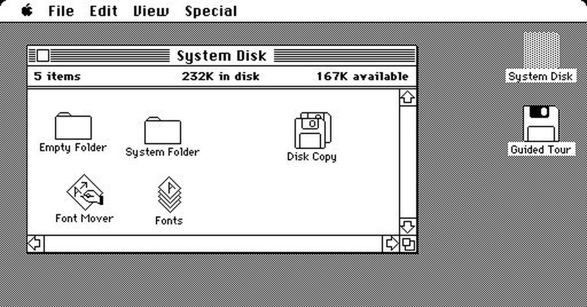 интерфейс Mac OS 1984