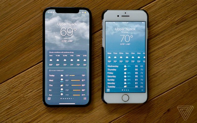 Прогноз погоды на iOS 15 и на iOS 14.6 / The Verge