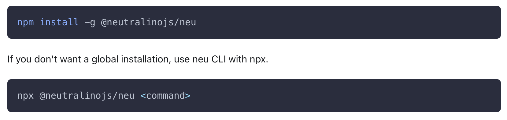 Выбор между глобальной инициализацией CLI или через npx