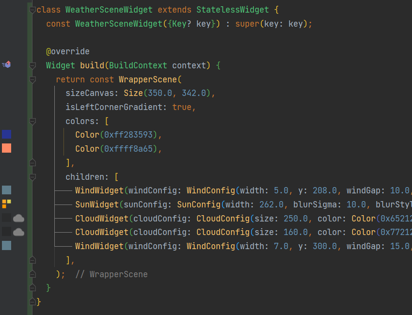 Весь код, полученный через кнопку "Скопировать код", находится в методе build(). 