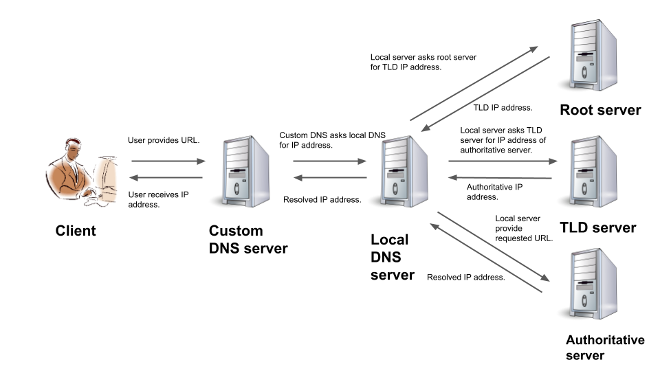 Figure 1. The high-level view of the DNS server working principal.
