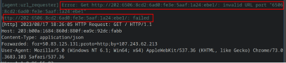 Упс, столкнулись с ошибкой. URL для IPv6 адресов должен содержать в себе [..]