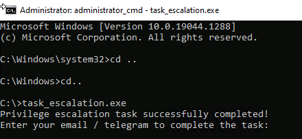 Рисунок 15. Запуск task_escalation.exe