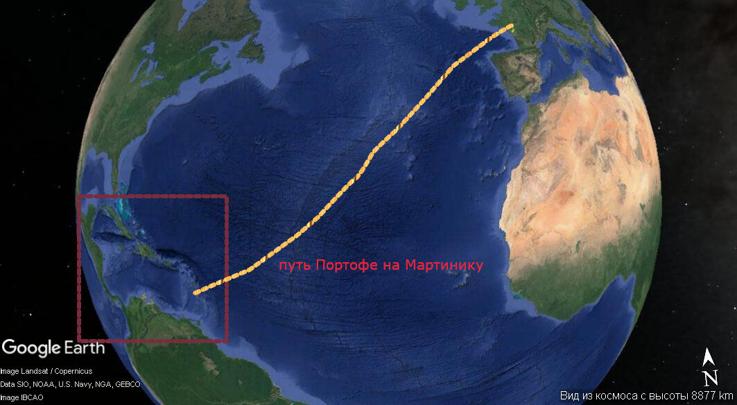 От Рошфора до Мартиники путь был неблизкий. Занял три месяца.