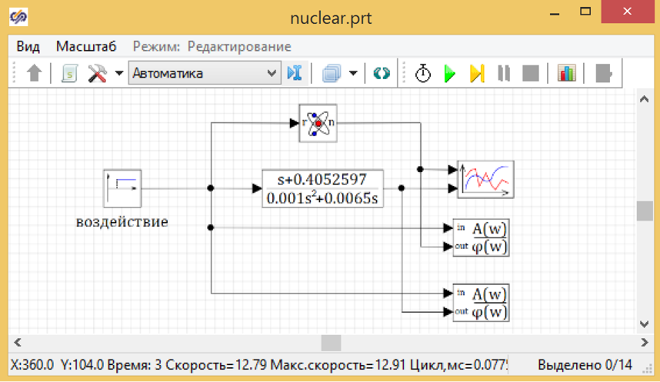 Рисунок 3.11.19 Схема сравнения двух моделей реактора.