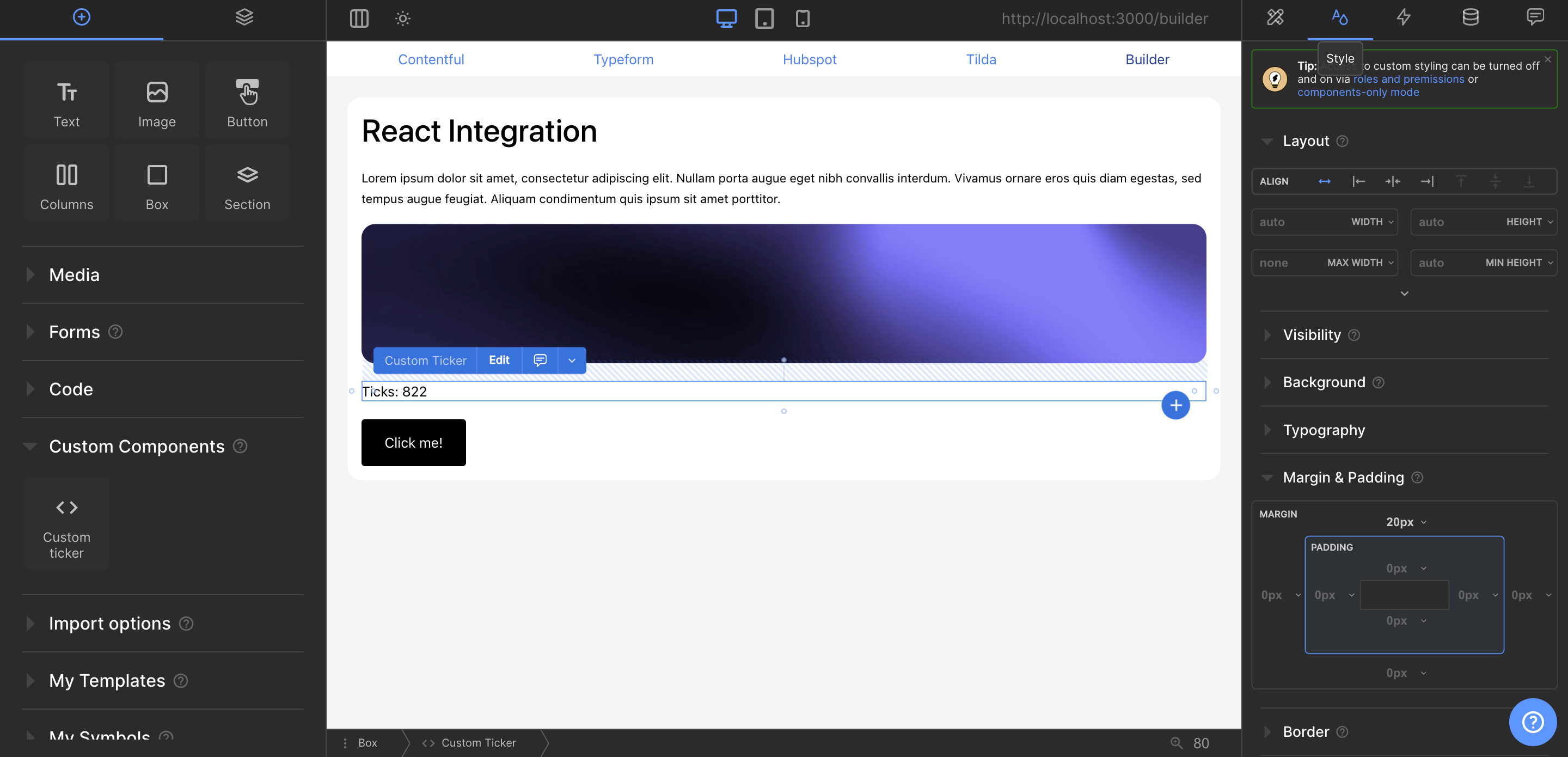 В Builder.io относительно дружелюбный UX визуального редактора для разработчика. Но не дизайнера