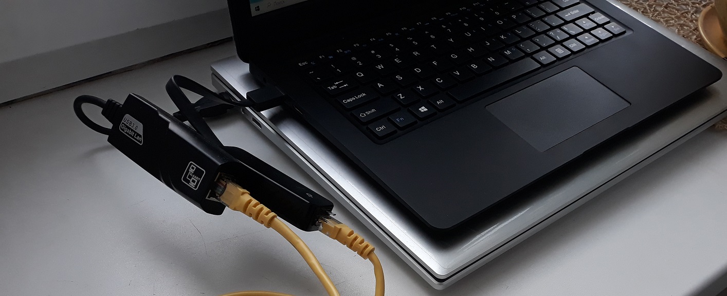 Соединение двух ноутбуков с помощью двух USB-RJ45 переходников и кабеля