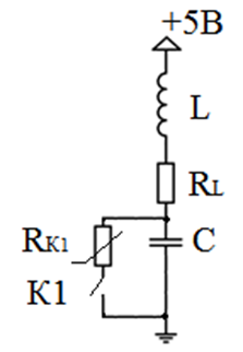 Рисунок 10 - Электрическая принципиальная схема переходного процесса RLC-контура