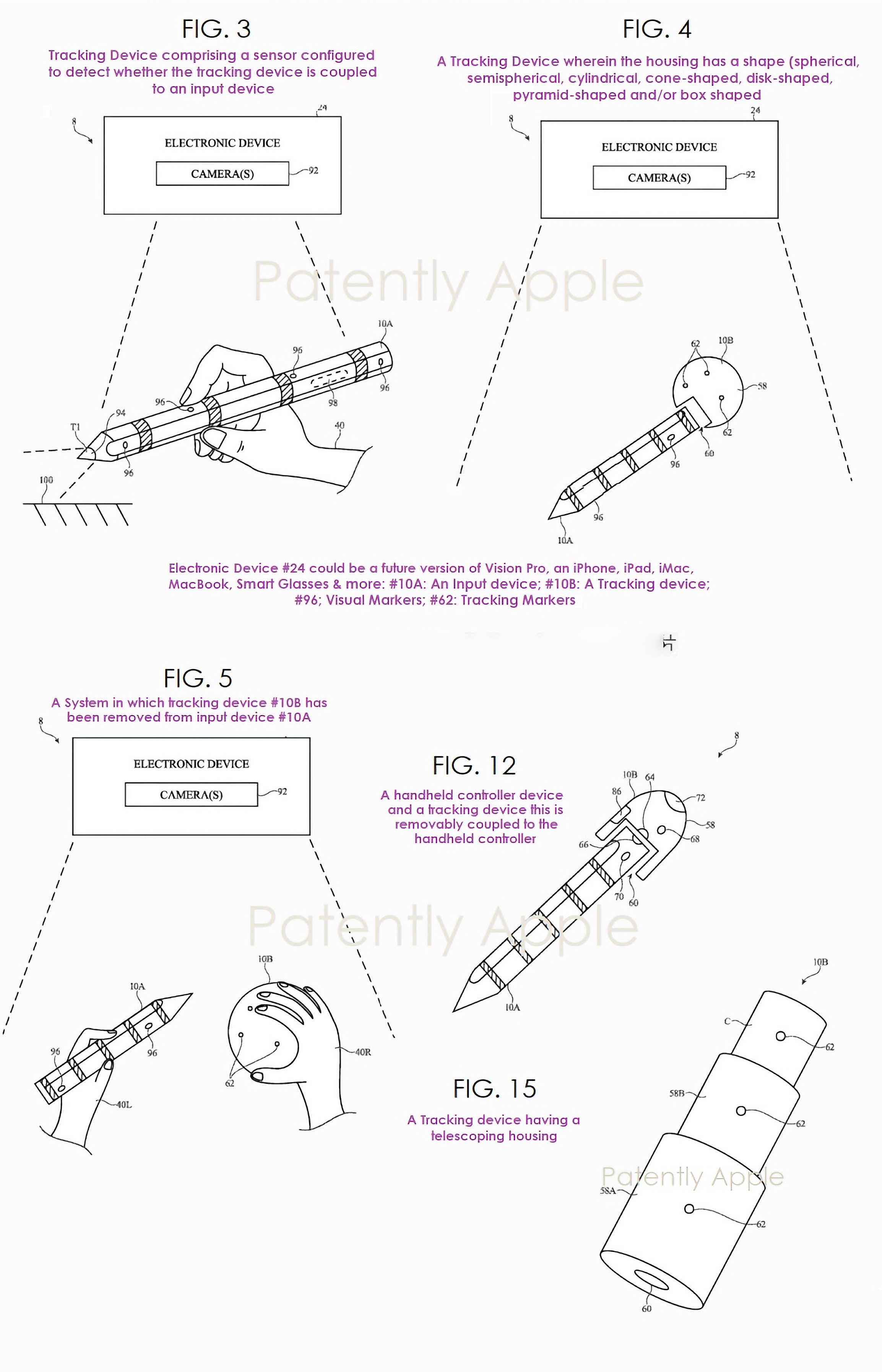 Патент на способы использования Apple Pencil совместно с Apple Vision Pro, Mac или iPad (© Patently Apple)