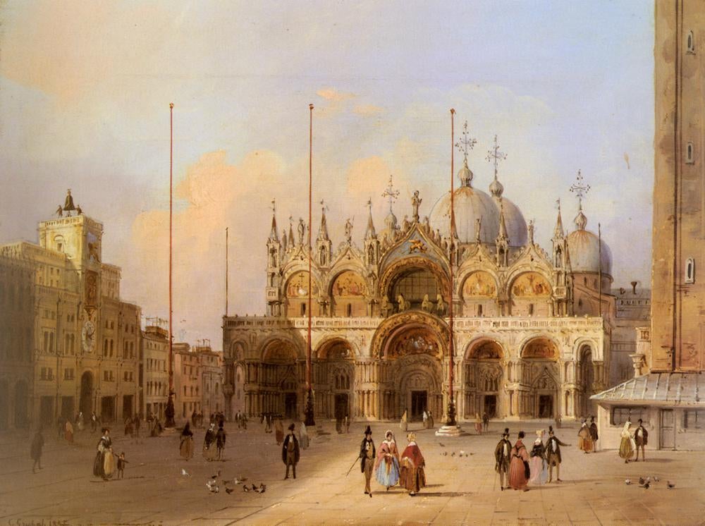 Собор Сан Марко в Венеции на картине 1849 года, художник Carlo Grubacs
