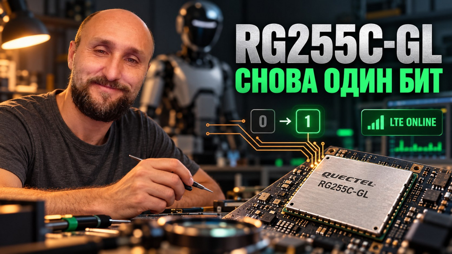 Автор и модем RG255C-GL — иллюстрация к кейсу